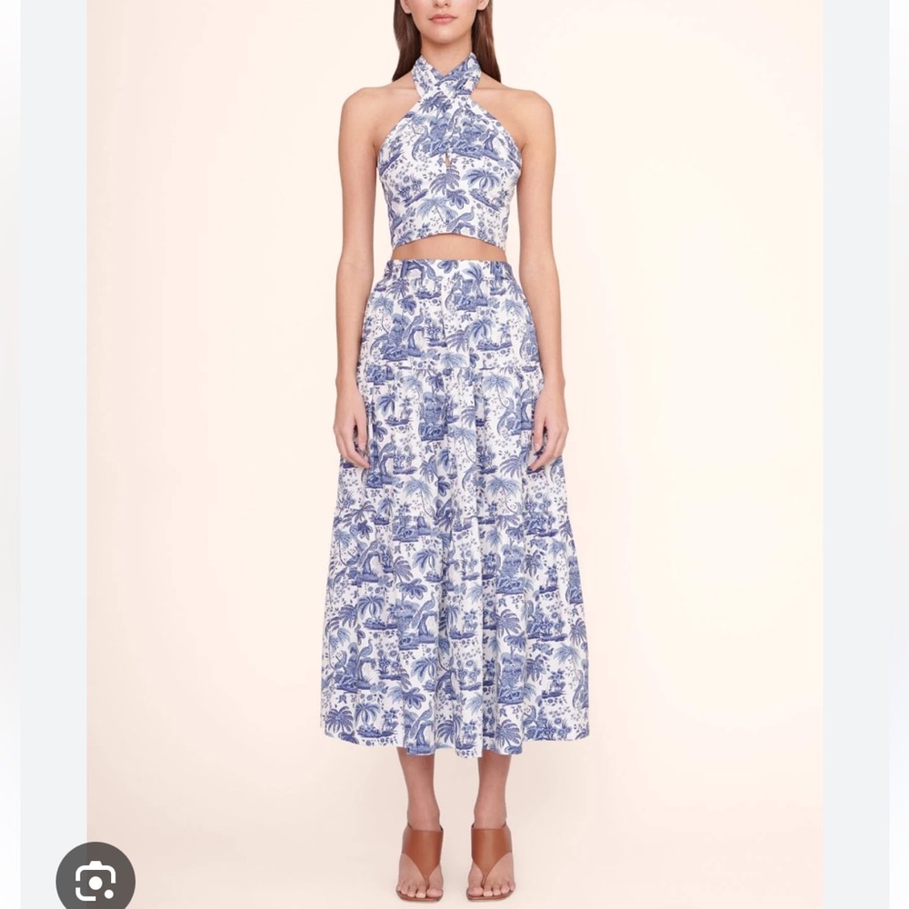STAUD SEA SEA SKIRT BLUE TOILE size 0 NEW - Picture 2 of 15